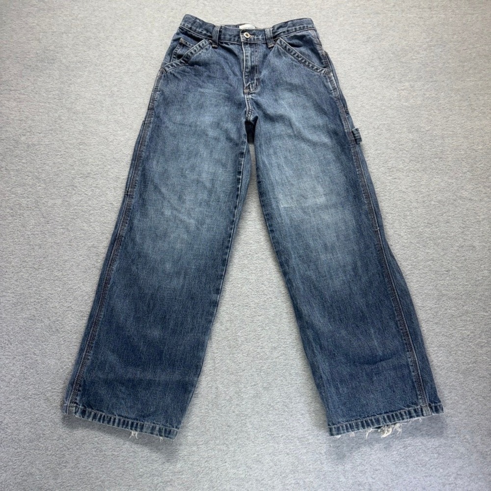 Vintage Gap Jeans Boys 14 Blue Carpenter Wide leg Y2K Medium Wash Denim